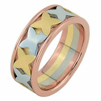 Item # 68744210E - 18 Kt Tri-Color Wedding Ring