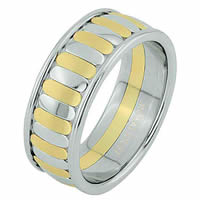 Item # 68747010E - 18 Kt Two-Tone Wedding Ring