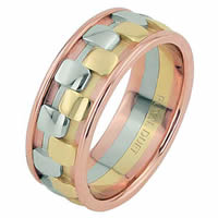 Item # 68757210E - 18 Kt Tri-Color Wedding Ring