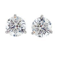 Item # 731503W - 1.50ct 3-Prongs Diamond Earrings