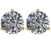 Item # 732003 - 3-Prongs Round Diamond Earrings 2.0ct.