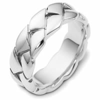 14K White Gold Braided Band
