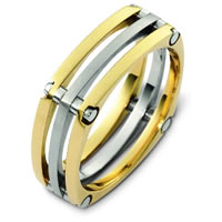 18K Two Tone Wedding Band.