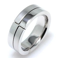 18K White Gold Wedding Band.