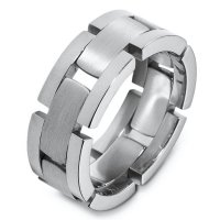 18K White Gold Wedding Band.