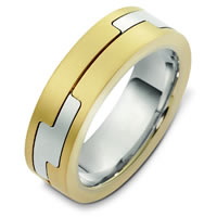 18K Two-Tone Wedding Band.