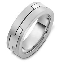 18K White Gold Wedding Band.