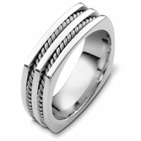 18K White Gold Wedding Band.