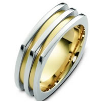 18K Two-Tone Wedding Band.