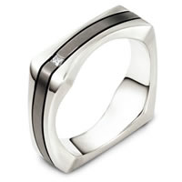 Titanium-18K Gold Diamond Wedding Band (0.02ct.)