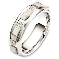 Palladium Contemporary Diamond Wedding Band (0.08ct. tw.)