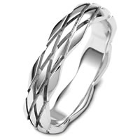 Contemporary Palladium Carved Wedding Band