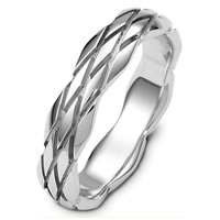 14K White Gold Wedding Band