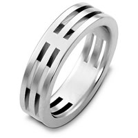 14K White Gold Wedding Band