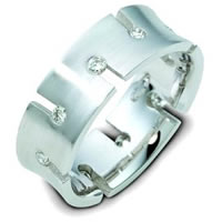 Contemporary Palladium Diamond Wedding Band You and Me.