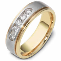 Platinum and 18K gold Diamond Wedding Band.