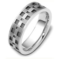 Titanium and 14 Kt White Gold Wedding Band