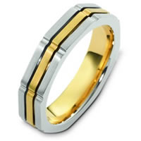 18K Two-Tone Gold Wedding Band.