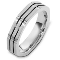 14K White Gold Wedding Band.