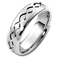Classic Palladium Carved Wedding Band