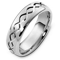 18K White Gold Wedding Band.