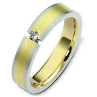 Platinum-18K Diamond Wedding Band (0.09ct.)
