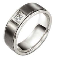Titanium Diamond Wedding Band