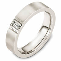 Palladium Baguette Diamond Wedding Band