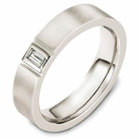 Platinum Baguette Diamond Wedding Band