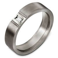 Titanium Diamond Wedding Band