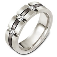 Titanium Diamond Wedding Band