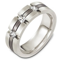 Titanium Diamond Wedding Band