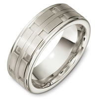 14 Kt White Gold Wedding Band