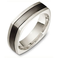 Titanium Gold Contemporary Wedding Rings