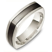 Titanium and 14 Kt White Gold Wedding Band