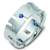 Diamond-Sapphire Wedding Band