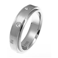 14K White Gold Rotating Ring