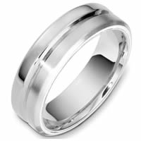 White Gold Contemporary Wedding Band