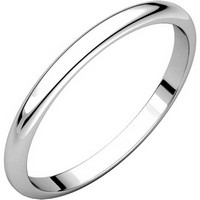 Platinum, 2.0mm Wide, High Dome Wedding Band