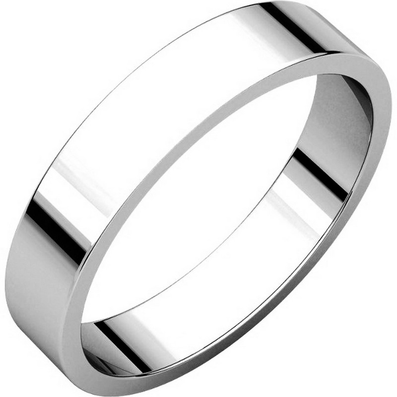 N012504PP Platinum Plain Wedding Band Flat