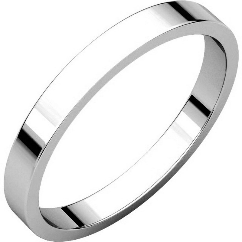 Platinum 2.5mm Wide Flat Women's Wedding Ring