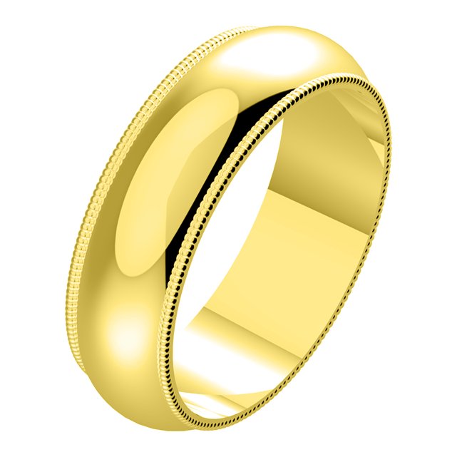 gold  6 Band Plain mm band Milgrain Wide Edge Yellow Wedding Gold milgrain wedding 18k 18K