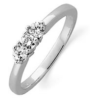 14K White Gold Three Diamonds Anniversary Band  (0.25ct. tw.)