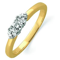 14K Gold Three Diamonds Anniversary Band  (0.25ct. tw.)