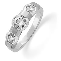 14K White Gold Three Diamonds Anniversary Band  (0.50ct. tw.)