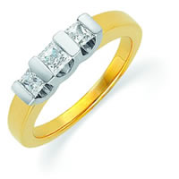 14K Gold Three Diamonds Anniversary Band  (0.50ct. tw.)