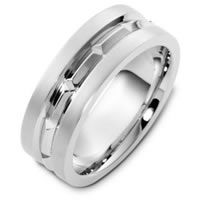 18K White Gold Wedding Band.