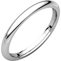 14K White Gold Plain 2.0mm Wide, Heavy Comfort Fit Wedding Band