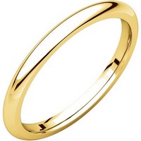 14K Gold Plain 2.0mm Wide, Heavy Comfort Fit Wedding Band