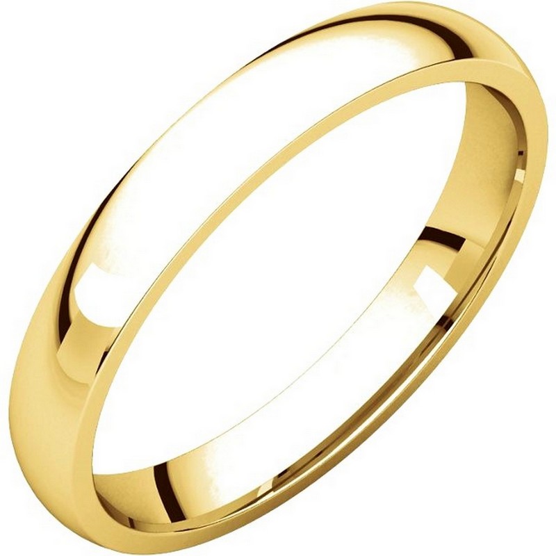 V123791E 18K Yellow Gold Plain 3mm Wide Comfort Fit